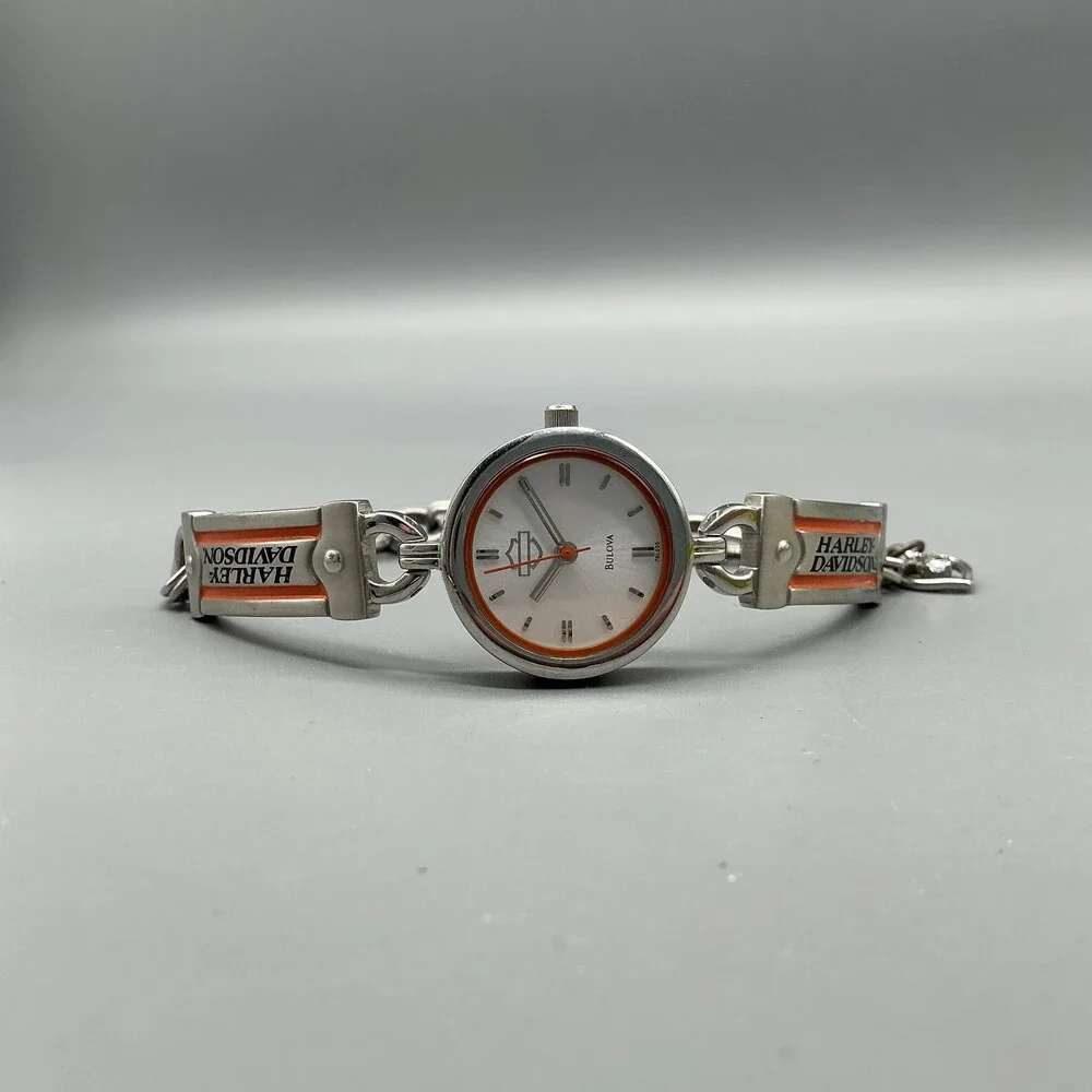 Bulova Harley-Davidson Womens Watch 22mm 76L035 Steel Bracelet New Battery 7.5